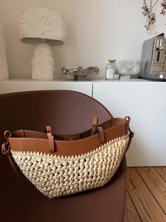 Polene Handbags - Polène Mini Raffia Cyme Small Shoulder Tote Vacation Straw Bag